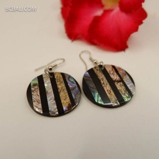 Resin Earrings Unique Natural Shell Handmade in Bali High Quality